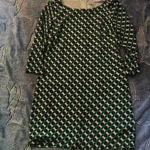 Old navy Green black and whit vintage dress.